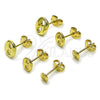 Arete Dormilona 02.63.2558 Oro Laminado, Diseño de Puff Mariner, Pulido, Tono Dorado