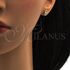 Arete Dormilona 02.63.2559 Oro Laminado, Diseño de Puff Mariner, Pulido, Tono Dorado