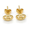 Arete Dormilona 02.63.2559 Oro Laminado, Diseño de Puff Mariner, Pulido, Tono Dorado