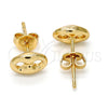 Arete Dormilona 02.63.2559 Oro Laminado, Diseño de Puff Mariner, Pulido, Tono Dorado
