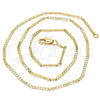 Gargantilla Basica 04.99.0014.18 Oro Laminado, Diseño de Mariner, Pulido, Tono Dorado (0.80 Gauge, 02 MM Thickness, 18 Inches Length)