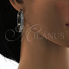 Argolla Mediana 02.255.0001.40 Acero Inoxidable, con Blanca Cristal, Pulido, Tono Plateado