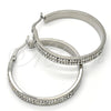 Argolla Mediana 02.255.0001.40 Acero Inoxidable, con Blanca Cristal, Pulido, Tono Plateado