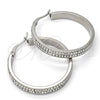 Argolla Mediana 02.255.0001.35 Acero Inoxidable, con Blanca Cristal, Pulido, Tono Plateado