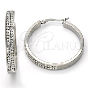 Argolla Mediana 02.255.0001.35 Acero Inoxidable, con Blanca Cristal, Pulido, Tono Plateado