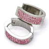 Argolla Pequeña 02.255.0003.1.15 Acero Inoxidable, con Light Rose Swarovski Elements, Pulido, Tono Plateado