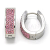 Argolla Pequeña 02.255.0003.1.15 Acero Inoxidable, con Light Rose Swarovski Elements, Pulido, Tono Plateado