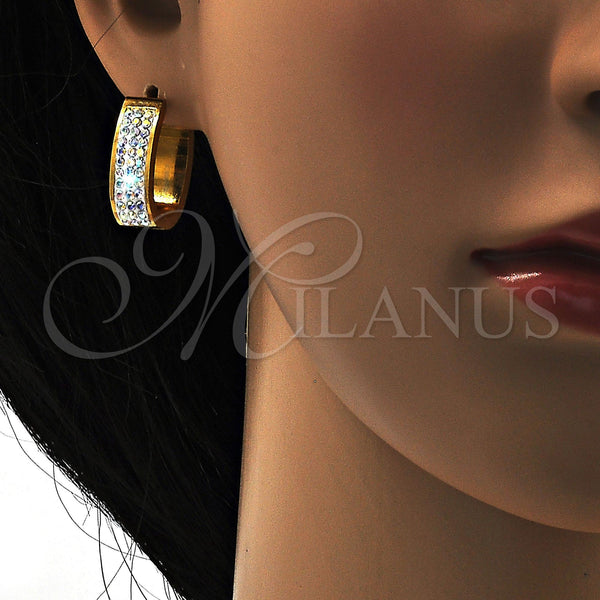 Argolla Pequeña 02.255.0003.3.15 Acero Inoxidable, con Aurore Boreale Swarovski Elements, Pulido, Tono Dorado