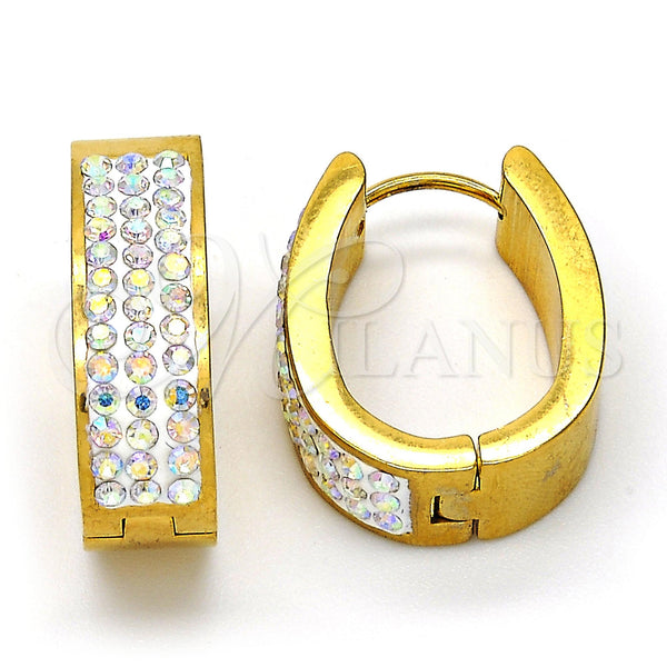 Argolla Pequeña 02.255.0003.3.15 Acero Inoxidable, con Aurore Boreale Swarovski Elements, Pulido, Tono Dorado