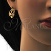 Argolla Pequeña 02.196.0068.15 Oro Laminado, Diseño de Gota, con Blanca Zirconia Cubica, Pulido, Tono Dorado