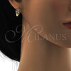 Argolla Huggie 02.196.0058.15 Oro Laminado, con Blanca Zirconia Cubica, Pulido, Tono Dorado