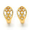 Argolla Huggie 02.196.0058.15 Oro Laminado, con Blanca Zirconia Cubica, Pulido, Tono Dorado
