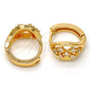 Argolla Huggie 02.196.0058.15 Oro Laminado, con Blanca Zirconia Cubica, Pulido, Tono Dorado