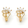 Argolla Huggie 02.196.0063.15 Oro Laminado, con Blanca Zirconia Cubica, Pulido, Tono Dorado