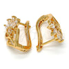 Argolla Huggie 02.196.0063.15 Oro Laminado, con Blanca Zirconia Cubica, Pulido, Tono Dorado