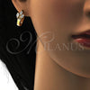 Argolla Huggie 02.196.0064.15 Oro Laminado, con Blanca Zirconia Cubica, Pulido, Tono Dorado