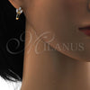 Argolla Huggie 02.196.0064.15 Oro Laminado, con Blanca Zirconia Cubica, Pulido, Tono Dorado