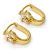Argolla Huggie 02.196.0064.15 Oro Laminado, con Blanca Zirconia Cubica, Pulido, Tono Dorado