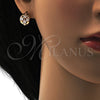 Argolla Huggie 02.196.0066.15 Oro Laminado, Diseño de Gota, con Blanca Zirconia Cubica, Pulido, Tono Dorado