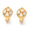 Argolla Huggie 02.196.0066.15 Oro Laminado, Diseño de Gota, con Blanca Zirconia Cubica, Pulido, Tono Dorado