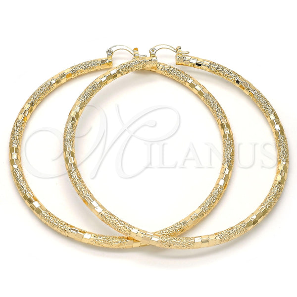 Argolla Extra Grande 02.170.0125.80 Oro Laminado, Diseño de Hueco, Mate, Tono Dorado