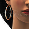 Argolla Grande 02.170.0125.60 Oro Laminado, Diseño de Hueco, Diamantado, Tono Dorado