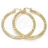 Argolla Grande 02.170.0125.60 Oro Laminado, Diseño de Hueco, Diamantado, Tono Dorado