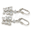 Arete Largo 02.205.0050.5 Rodio Laminado, Diseño de Gota, con Zirconia Cubica Blanca, Pulido, Rodinado