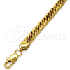 Pulsera Básica 03.256.0001.09 Acero Inoxidable, Diseño de Cubana, Pulido, Tono Dorado (08 MM Thickness, 9 Inches Length)