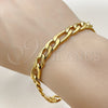Pulsera Básica 03.256.0002.09 Acero Inoxidable, Diseño de Figaro, Pulido, Tono Dorado (Thickness, 9 Inches Length)