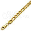 Pulsera Básica 03.256.0002.09 Acero Inoxidable, Diseño de Figaro, Pulido, Tono Dorado (Thickness, 9 Inches Length)
