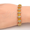Pulsera Tennis 03.206.0007.10.07 Oro Laminado, con Zirconia Cubica Dorado y Blanca, Pulido, Tono Dorado (Grosor 09 MM, 7 Pulgadas de Largo)