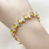 Pulsera Tennis 03.206.0007.10.07 Oro Laminado, con Zirconia Cubica Dorado y Blanca, Pulido, Tono Dorado (Grosor 09 MM, 7 Pulgadas de Largo)