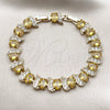 Pulsera Tennis 03.206.0007.10.07 Oro Laminado, con Zirconia Cubica Dorado y Blanca, Pulido, Tono Dorado (Grosor 09 MM, 7 Pulgadas de Largo)