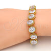 Pulsera Tennis 03.210.0010.07 Oro Laminado, con Blanca Zirconia Cubica, Pulido, Tono Dorado (12 MM Thickness, 7 Inches Length)