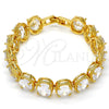 Pulsera Tennis 03.210.0010.07 Oro Laminado, con Blanca Zirconia Cubica, Pulido, Tono Dorado (12 MM Thickness, 7 Inches Length)
