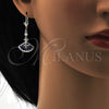 Arete Largo 02.236.0012.5 Rodio Laminado, con Zirconia Cubica Zafiro Azul y Micro Pave Blanca, Pulido, Rodinado