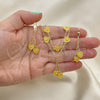 Juego de Arete y Dije de Nino 06.60.0003.2 Oro Laminado, Diseño de Corazón, con Cristal Blanca, Esmaltado Amarillo, Tono Dorado