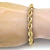 Pulsera Básica 04.242.0044.09GT Tono Dorado, Diseño de Rope, Pulido, Tono Dorado (08 MM Thickness, 9 Inches Length)