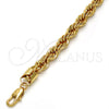 Pulsera Básica 04.242.0044.09GT Tono Dorado, Diseño de Rope, Pulido, Tono Dorado (08 MM Thickness, 9 Inches Length)