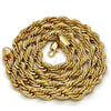 Gargantilla Basica 04.242.0044.28GT Tono Dorado, Diseño de Rope, Pulido, Tono Dorado (08 MM Thickness, 28 Inches Length)