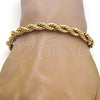 Pulsera Básica 04.242.0043.08GT Tono Dorado, Diseño de Rope, Pulido, Tono Dorado (07 MM Thickness, 8 Inches Length)