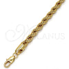 Pulsera Básica 04.242.0043.08GT Tono Dorado, Diseño de Rope, Pulido, Tono Dorado (07 MM Thickness, 8 Inches Length)