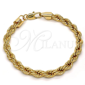 Pulsera Básica 04.242.0043.09GT Tono Dorado, Diseño de Rope, Pulido, Tono Dorado (07 MM Thickness, 9 Inches Length)