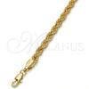 Gargantilla Basica 04.242.0043.28GT Tono Dorado, Diseño de Rope, Pulido, Tono Dorado (07 MM Thickness, 28 Inches Length)