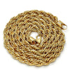 Gargantilla Basica 04.242.0043.28GT Tono Dorado, Diseño de Rope, Pulido, Tono Dorado (07 MM Thickness, 28 Inches Length)