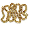 Gargantilla Basica 04.242.0043.28GT Tono Dorado, Diseño de Rope, Pulido, Tono Dorado (07 MM Thickness, 28 Inches Length)