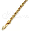 Pulsera Básica 04.242.0042.09GT Tono Dorado, Diseño de Rope, Pulido, Tono Dorado (06 MM Thickness, 9 Inches Length)