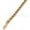 Gargantilla Basica 04.242.0042.24GT Tono Dorado, Diseño de Rope, Pulido, Tono Dorado (06 MM Thickness, 24 Inches Length)