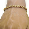 Pulsera Básica 04.242.0041.08GT Tono Dorado, Diseño de Rope, Pulido, Tono Dorado (05 MM Thickness, 8 Inches Length)